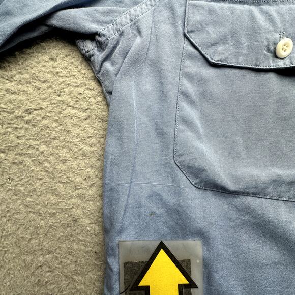 Vintage 50s 60s Conquerer Simpsons Soulette Poplin Sanforized Button Shirt Large - Picture 10 of 13